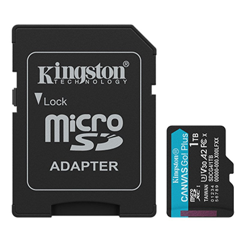Kingston 1 TB microSDXC Canvas Go Plus Gen4 200 MB/s A2 U3 V30 Card + Adapter