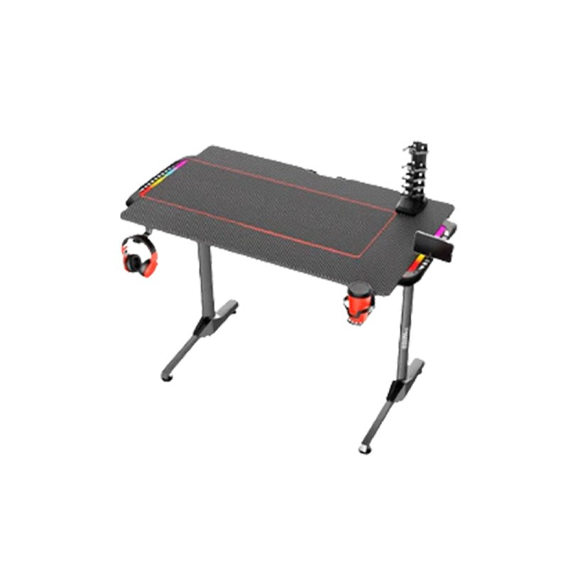 Royal Ergonomic Design Gaming Chair with Footrest - Red + Twisted Minds T Shaped RGB Gaming Desk (Dimension:110 cm x 60 cm x 75 cm)