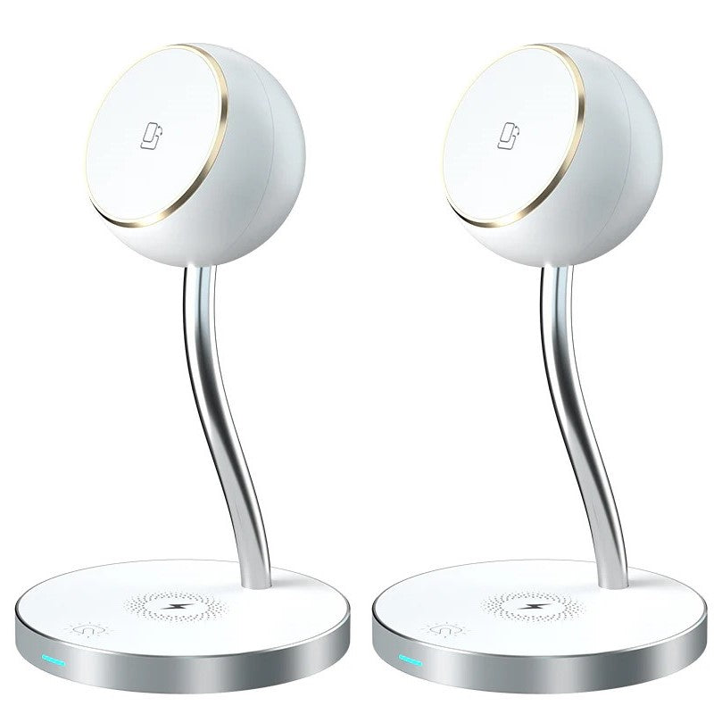 3 in 1 Magnetic Charger Station 15W Fast Charging - White, (Pack of 2)