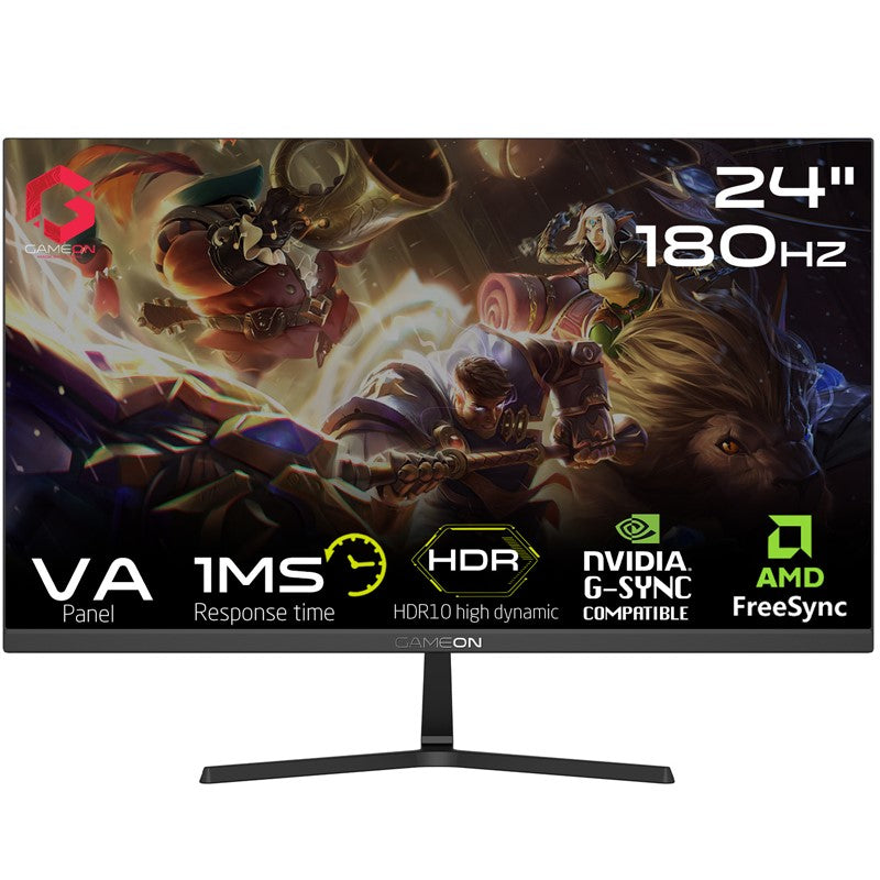 كومبيوتر الألعاب اي 5, معالج i5-10400F, كارت شاشة GTX 1650 4GB, ويندوز 11 برو, مع جيم اون شاشة 24 بوصة فل اتش دي, 180 هرتز, مع مجموعة الألعاب 4 في 1