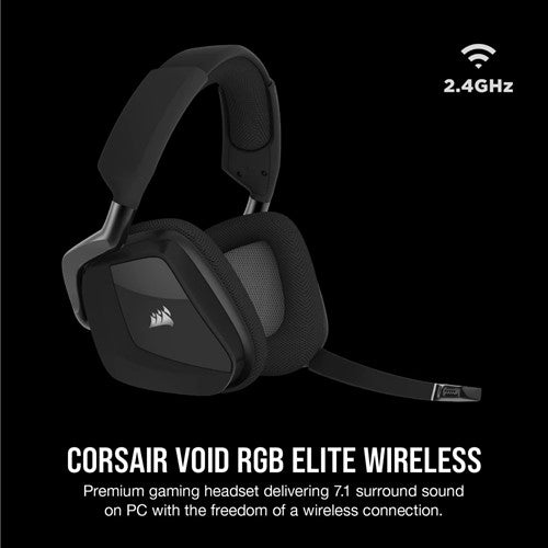 Corsair VOID RGB ELITE Wireless Premium Gaming Headset with 7.1 Surround Sound - White