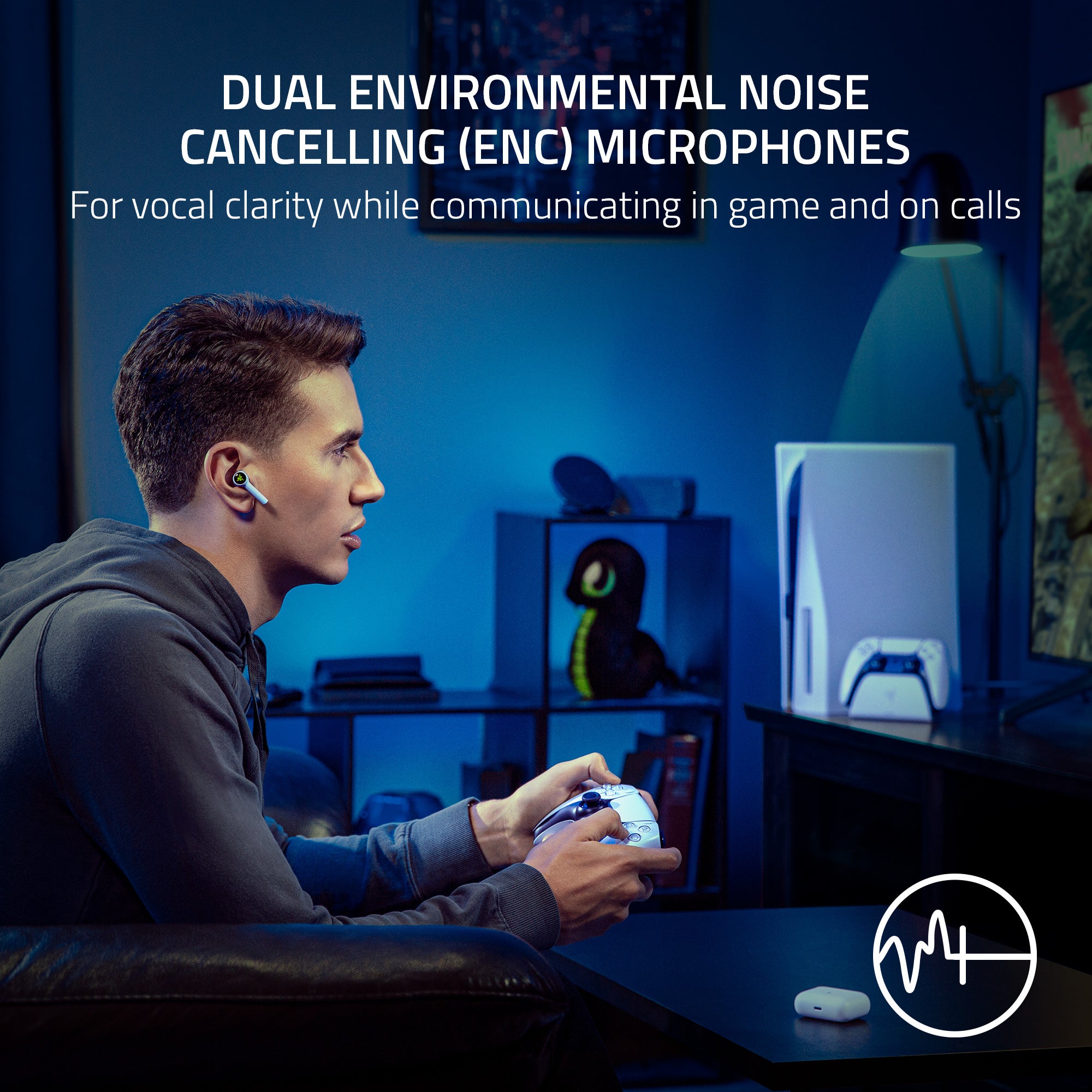 Razer Hammerhead HyperSpeed - PlayStation Licensed Wireless Multi-Platform Gaming Earbuds - White