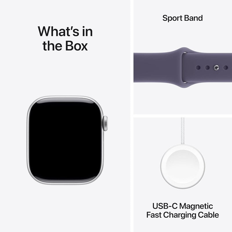 Apple Watch Series 11, 46mm, Silver Aluminium Case, Purple Fog Sport Band, (GPS+Cellular)
