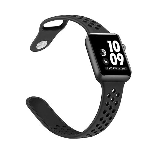 Apple Watch Soft Silicon Band For 42 MM / 44 Mm Apple Watch - Black/Black