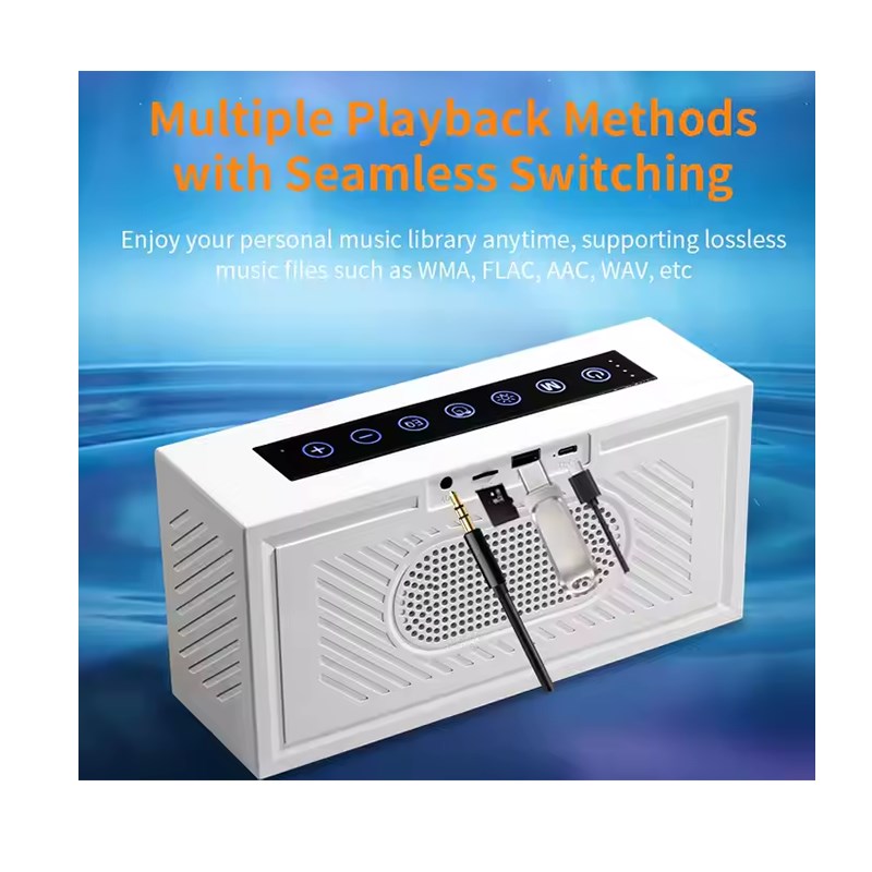 Portable Magnetic Ferrofluid Music Rhythm Bluetooth Speaker With Alarm Clock, TWS Pairing, TF Card And USB - White