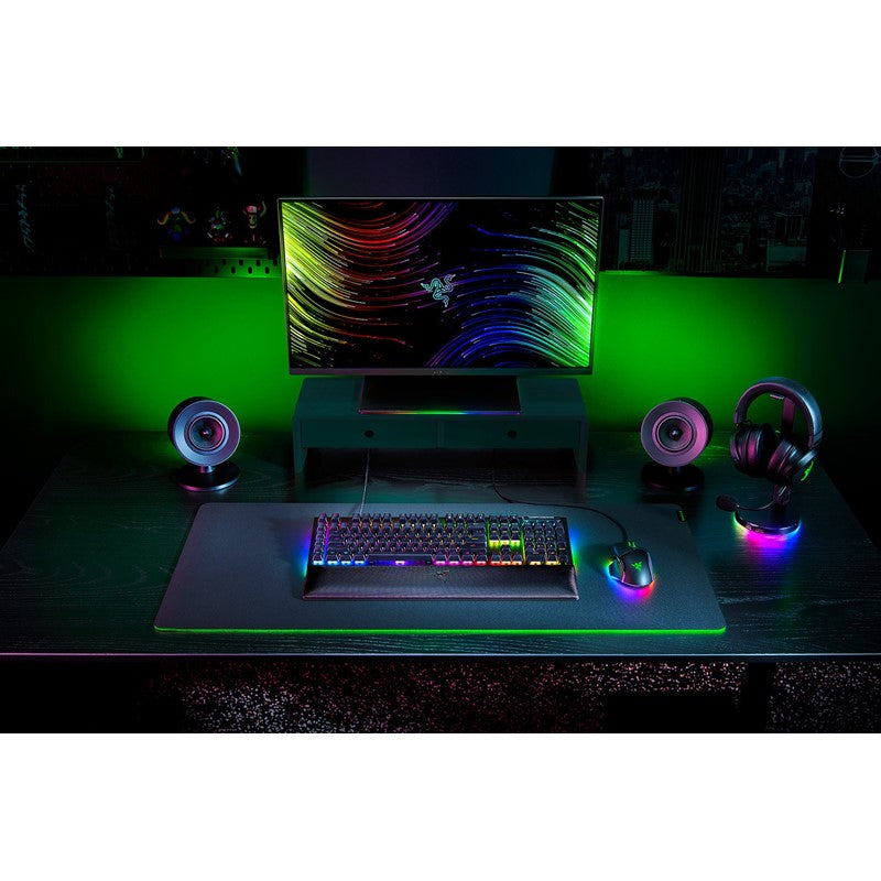 Razer BlackWidow V4 Wired Mechanical Gaming Keyboard with Razer Chroma RGB (Green Switch) - Black