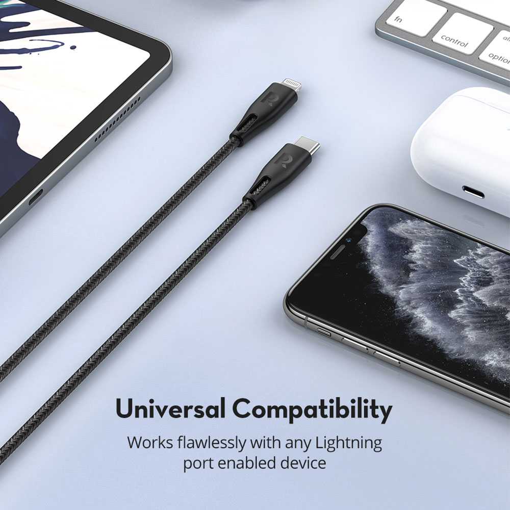RAVPower RP-CB1003 0.3 m Type-C to Lightning Cable Nylon
