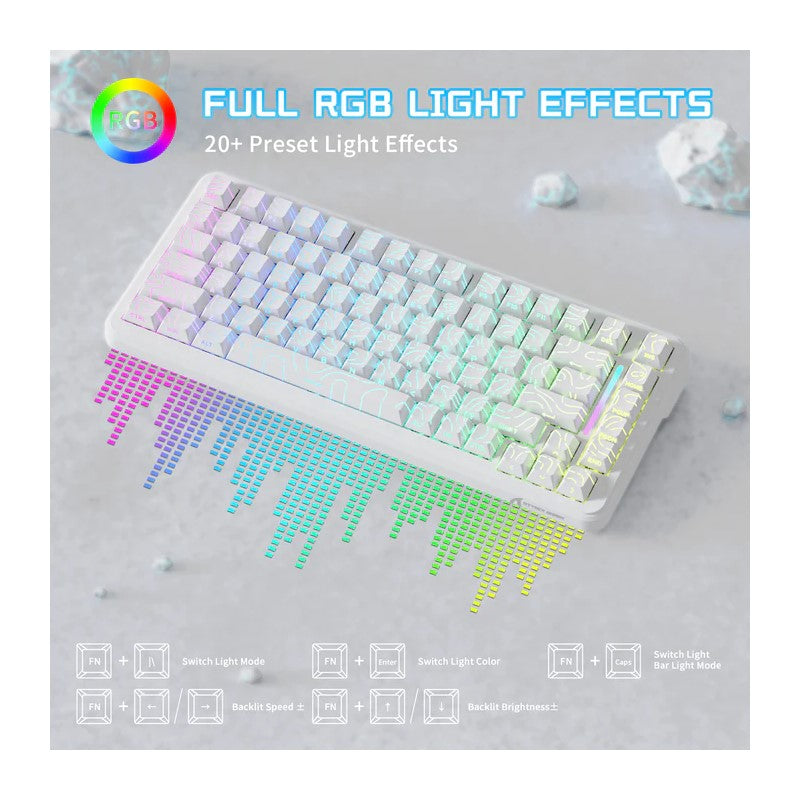 ATTACK SHARK X82PRO HE 75%, 8KHz, 0.01mm RT Wireless Tri-Mode Gaming Keyboard Magnetic Switch