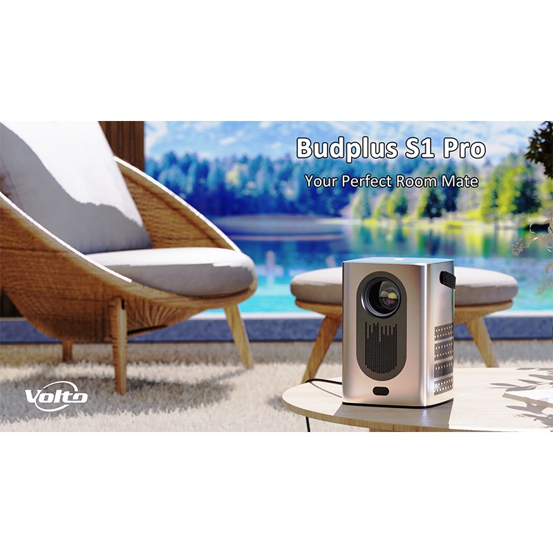 Volto Home FHD Smart Android LED Wired/Wireless Portable Projector 4000 Lumens With Wi-Fi & Bluetooth - Black