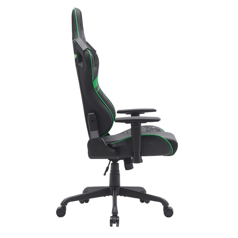 Twisted Minds T Shaped RGB Gaming Desk + GAMEON Call Of Duty Gaming Chair W/A 4D Armrest&M Base - Green/Black