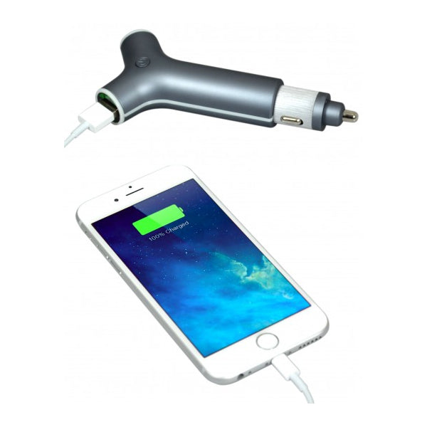 Car Charger (12/24V) with Power bank Integrated 2200 mAh power bank