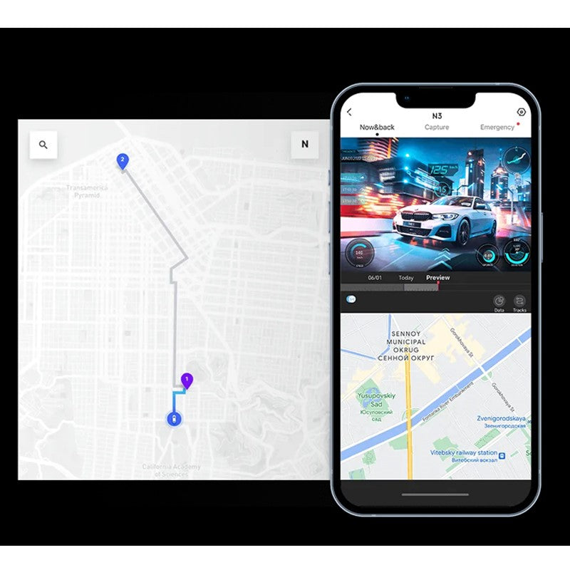 DDPAI Mola N3 Car Camera Dash Cam with GPS Video Recorder On-Dash Vehicle Cameras F1.8 Lens Motion Detection Parking Monitoring