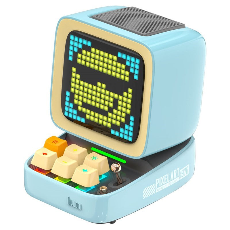 Divoom Ditoo-Pro Retro Pixel Art Bluetooth Speaker with RGB Mechanical Keyboard – Blue & White