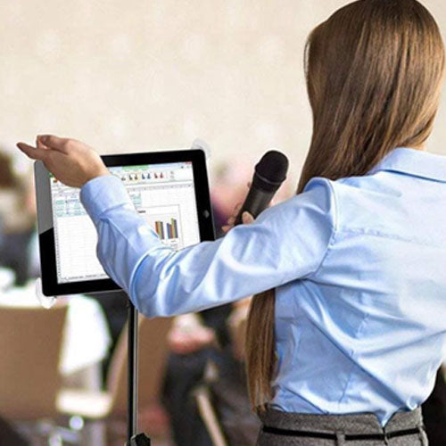 Universal iPad Tablet Tripod Stand, Adjustable Foldable Floor Stand with 360’ Rotating Holder for iPad Pro, iPad Air, Tablets for 7.9” to 11