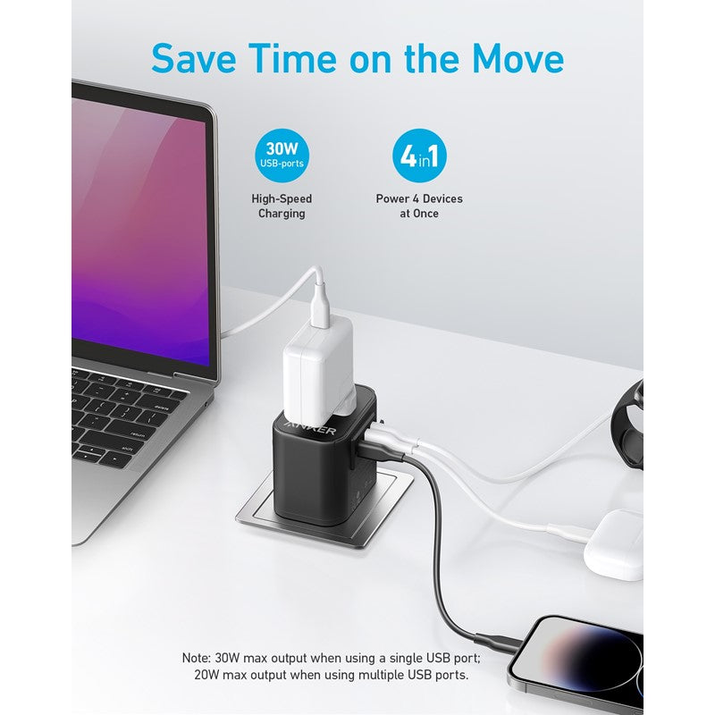 Anker 312 Outlet Extender, 30W PD Travel Charger