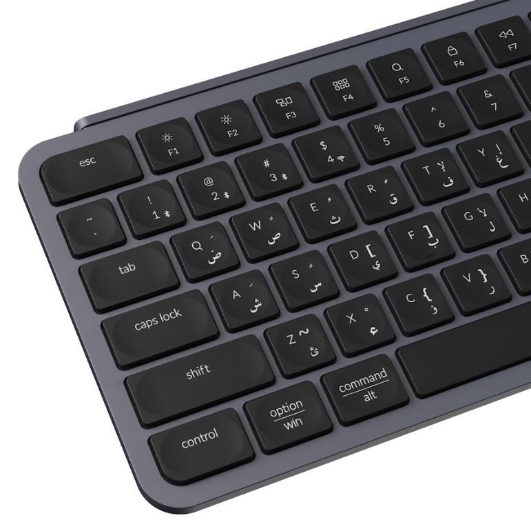 Keychron B6 Pro Full-Size Ultra-Slim Wireless ZMK Custom Keyboard for Windows & Mac, English/Arabic - Space Grey