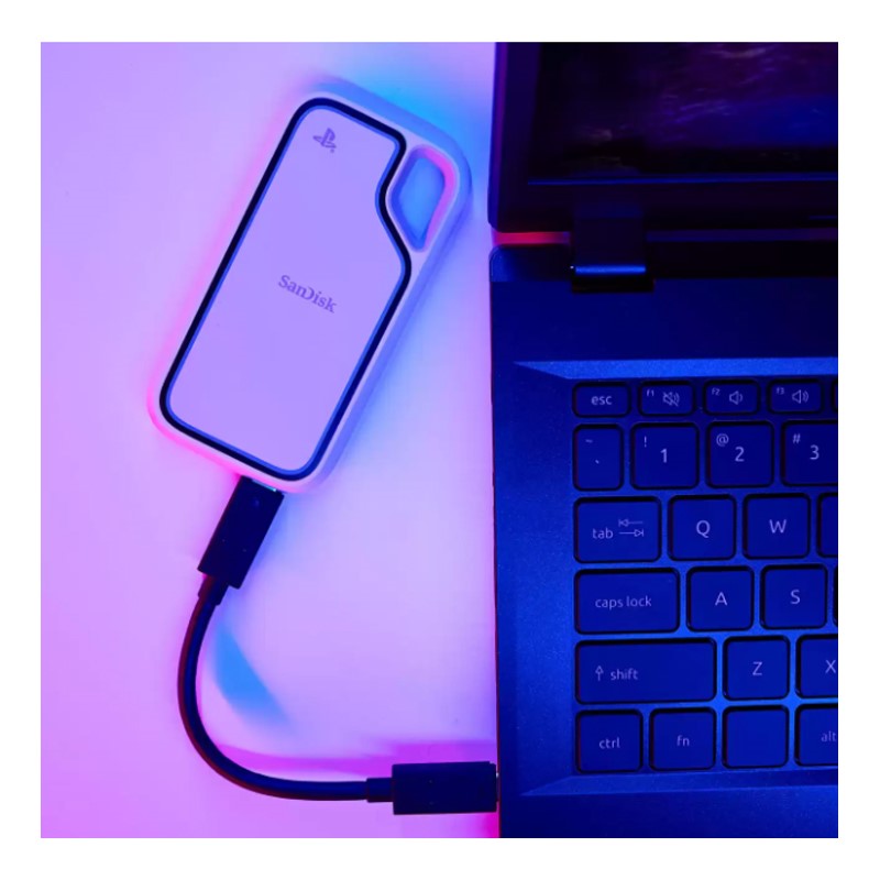 SanDisk 2 TB Extreme Portable SSD, Officially Licensed for PlayStation 5 Console and PC - up to 1000 MB/s, USB-C, USB 3.2 Gen 2, Drop Protection