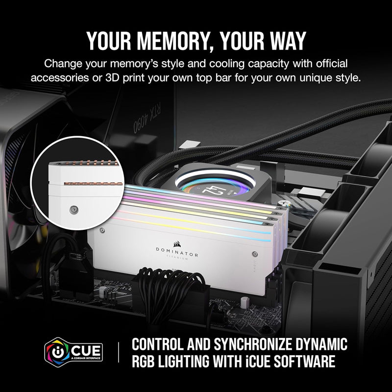Corsair DOMINATOR TITANIUM 64GB (2 x 32GB) RGB DDR5 6400MHz CL32 Memory Kit