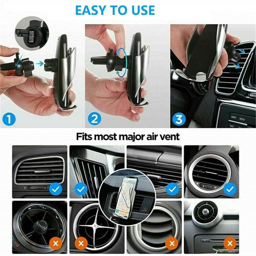 S5 Smart Sensor Car Wireless Charger for Dashboard and AirVent