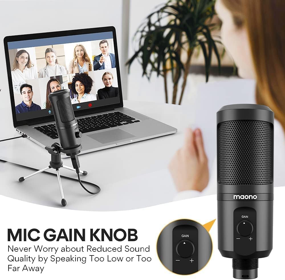 Maonocaster PM461 Series Condenser USB Gaming RGB Microphone - Black