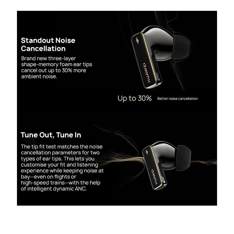 Huawei FreeBuds Pro 4 Wireless Earbuds, Intelligent Dynamic ANC, 33 Hours Battery, Black