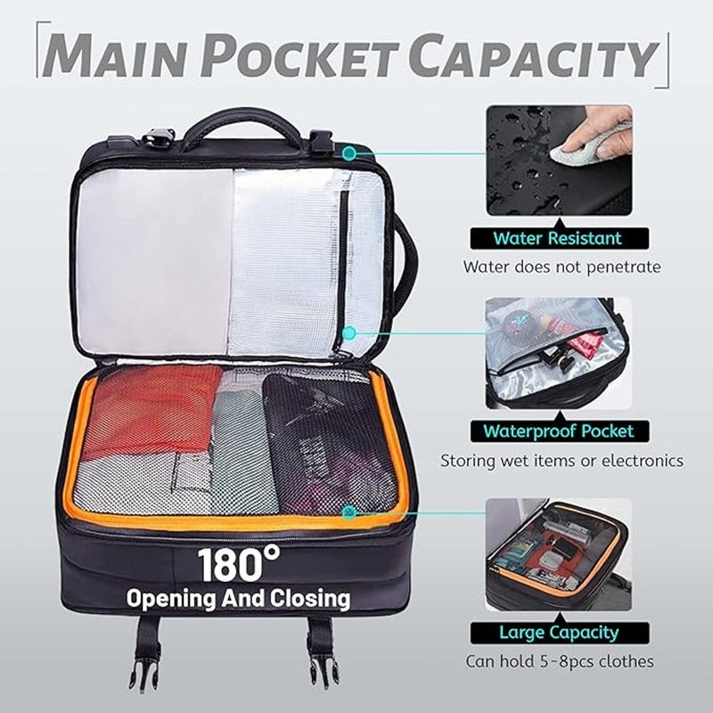 BANGE Travel Backpack Business Backpack School Expandable USB Bag Large Capacity 17.3