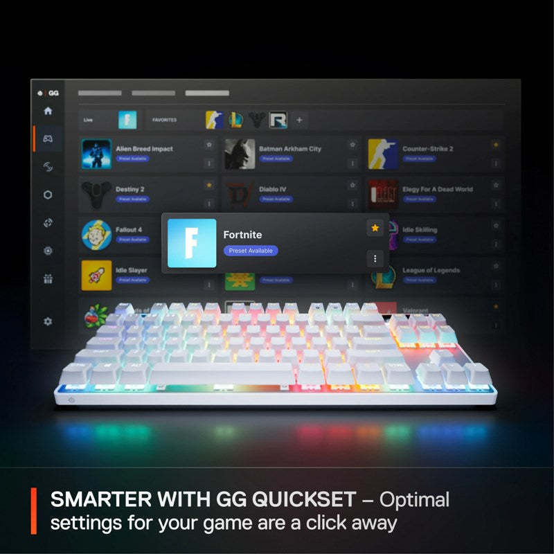 SteelSeries Apex Pro TKL Gen 3 Wired RGB Magnetic Switch Mechanical Gaming Keyboard - White (US Layout)