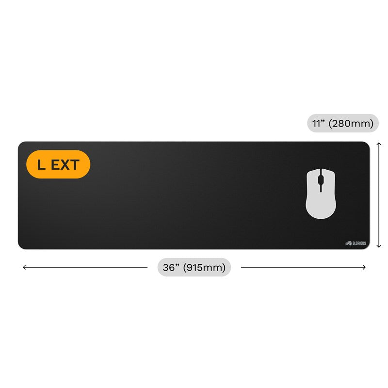 Glorious GMP 2 Edgeless Cloth Gaming Mouse Pad Large Extended (280 mm x 915 mm) - Black