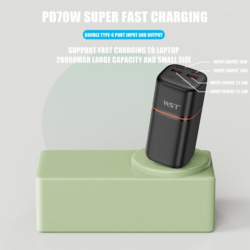 WST 20000mAh (70W) Power Bank - Black