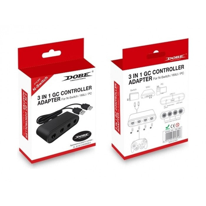 Dobe TNS-1894 GC Controller 4 Port Converter Adapter to Nintendo Switch, Nintendo Wii U, and PC