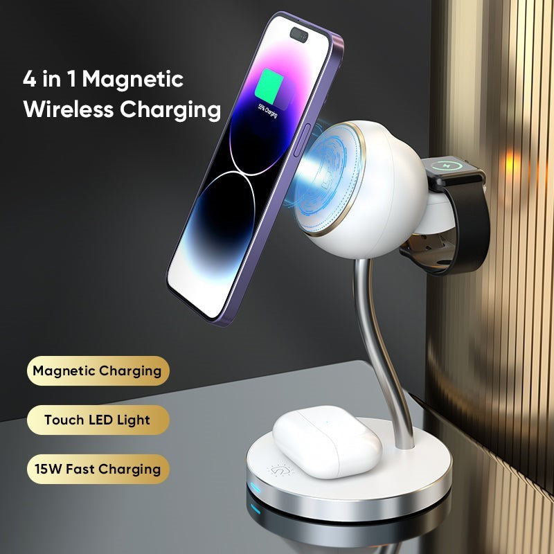 3 in 1 Magnetic Charger Station 15W Fast Charging - White, (Pack of 2)