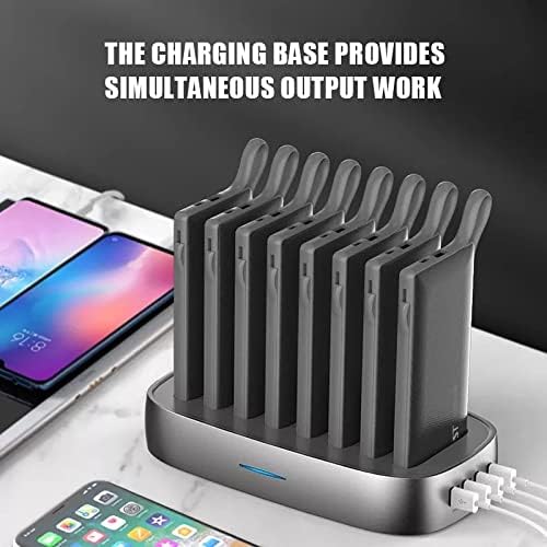 WST 8 in 1 Power Bank Docking Station (8 x 10000 mAh) with Built-in Cable (Lightning/Micro USB/Type C) - 18 Months Warranty