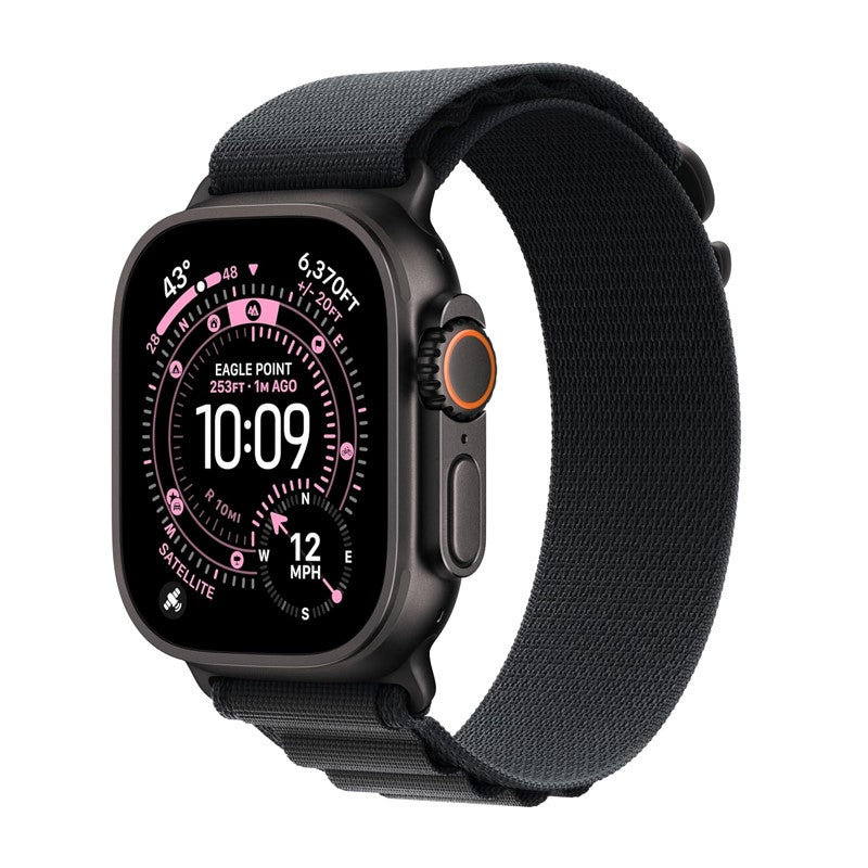 Apple Watch Ultra 3, 49mm, Black Titanium Case, Black Alpine Loop, (GPS+Cellular)
