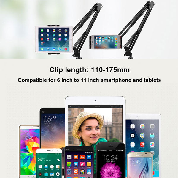 Aluminum Arm Lazy Stand For Smart Phones & iPad , Tablets UpTo 11 inch