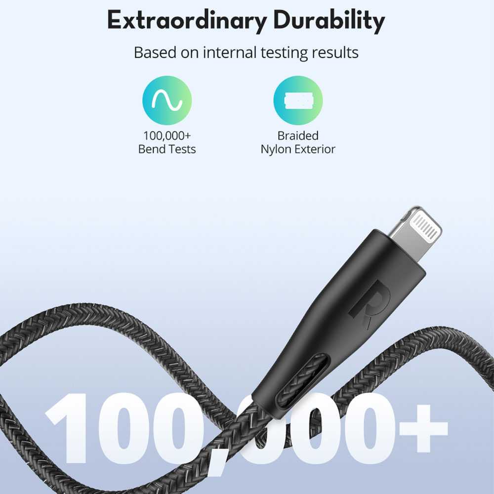 RAVPower RP-CB1003 0.3 m Type-C to Lightning Cable Nylon