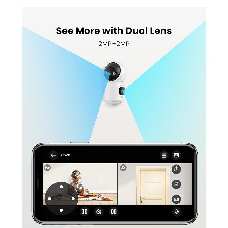 Zosi Indoor PT Camera with Dual Lens 2 MP+2 MP