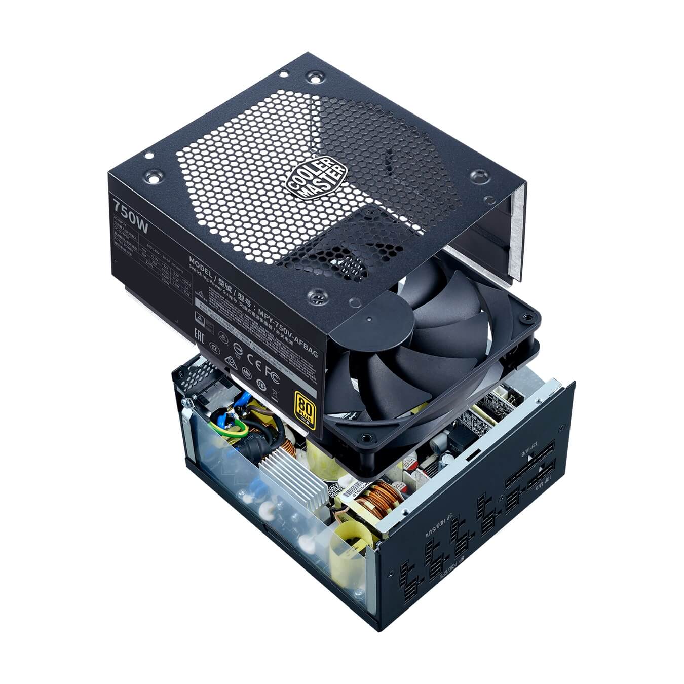 Cooler Master V750 Gold - V2 Semi-Fanless Full-modular 750 Watts ATX Gaming Power Supply - Black