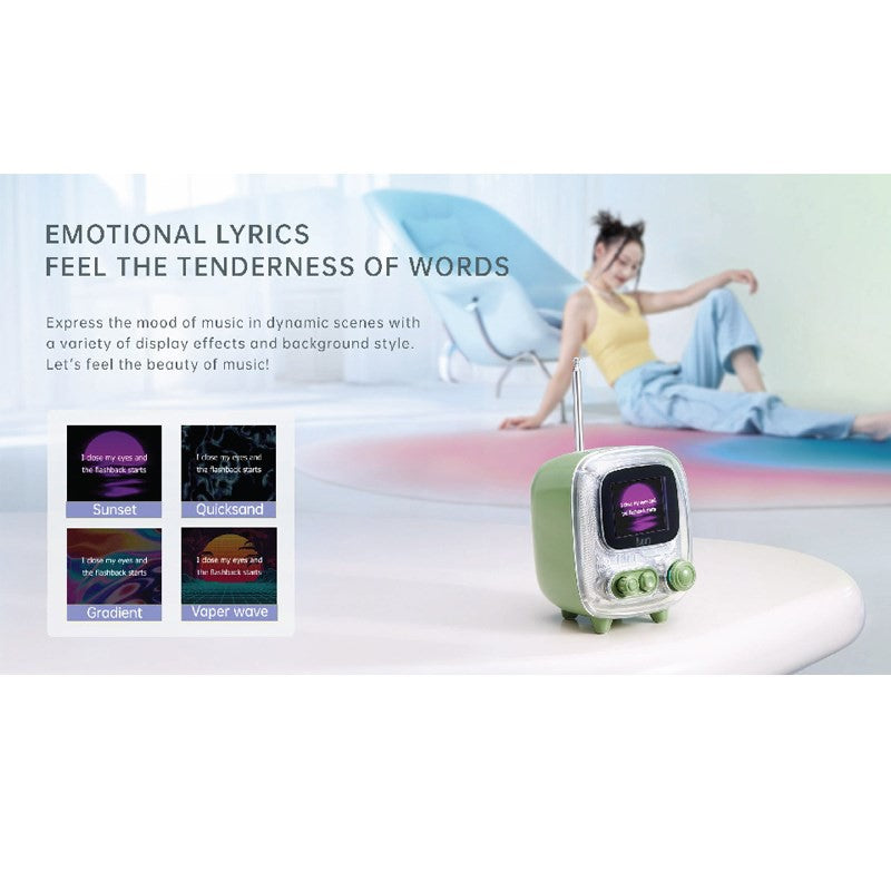 Divoom Tiivoo-2 Photo Album & Lyrics Bluetooth Mini Speaker – Green & Pink