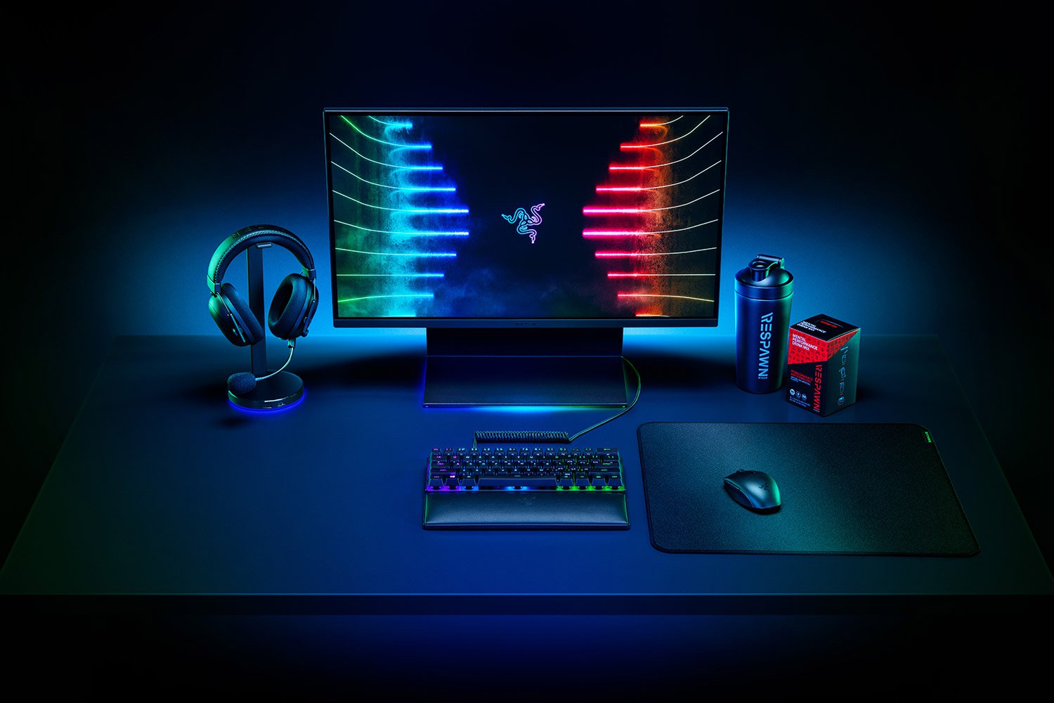 Razer Strider Hybrid Gaming Mouse Mat, Large - Black