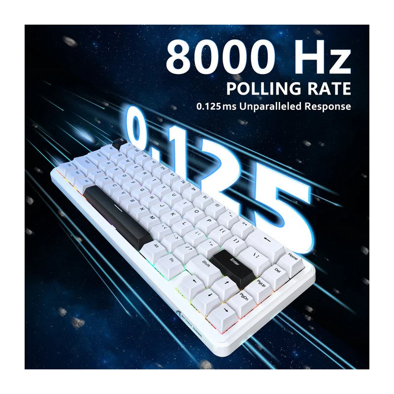 ATTACK SHARK X65 HE 65%, 8KHz, 0.01mm RT, PBT Keycaps RGB Magnetic Switch Rapid Trigger Keyboard