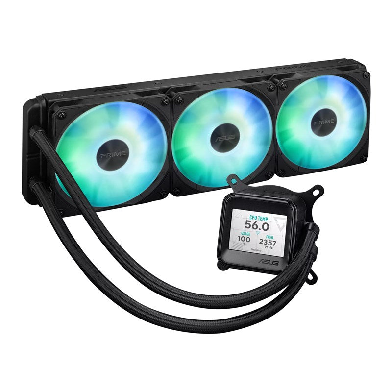 Asus PRIME LC 360 ARGB LCD AIO Liquid CPU Cooler with 2.3-inch LCD Screen - Black