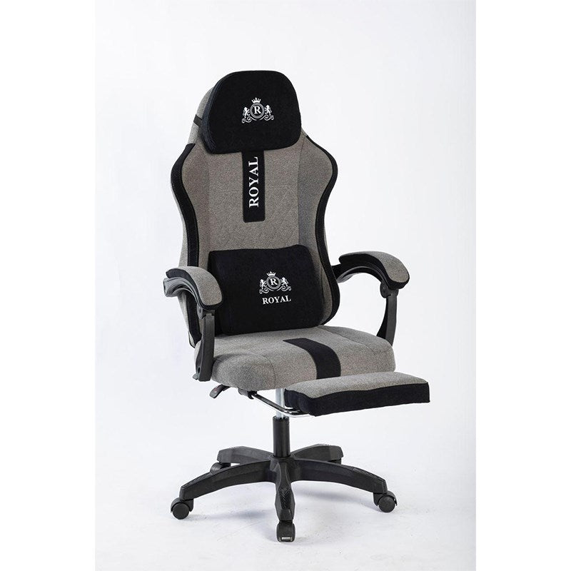 Royal Gaming Chair with Footrest – Grey/Black