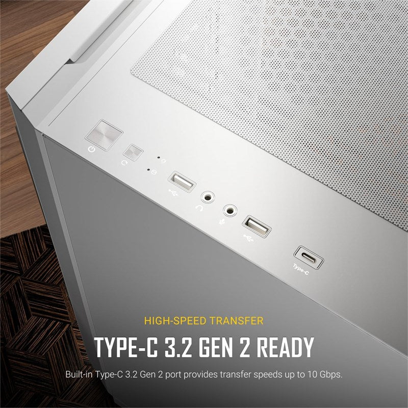 Antec P20C E-ATX Mid Tower Gaming PC Case - White (3 Fans Included)