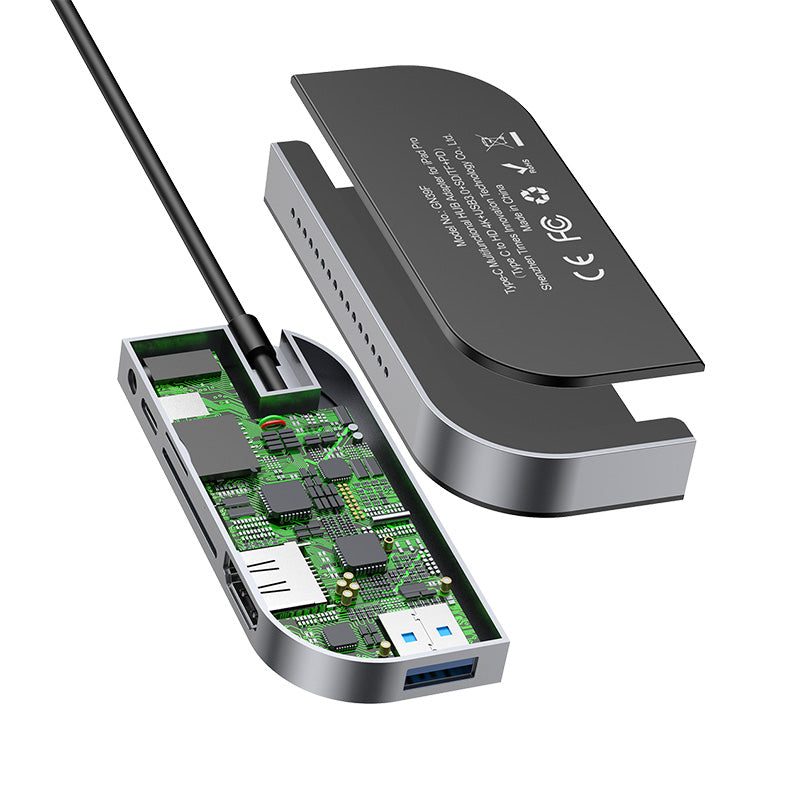 Baseus Bend Angle No. 7 Multifunctional 6 in 1 Type-C HUB Converter & Docking Station Customized for the iPad Pro