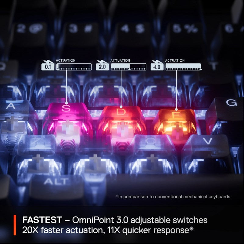 SteelSeries Apex Pro Mini Gen 3 Wired RGB Magnetic Switch Mechanical Gaming Keyboard - Black (US Layout)