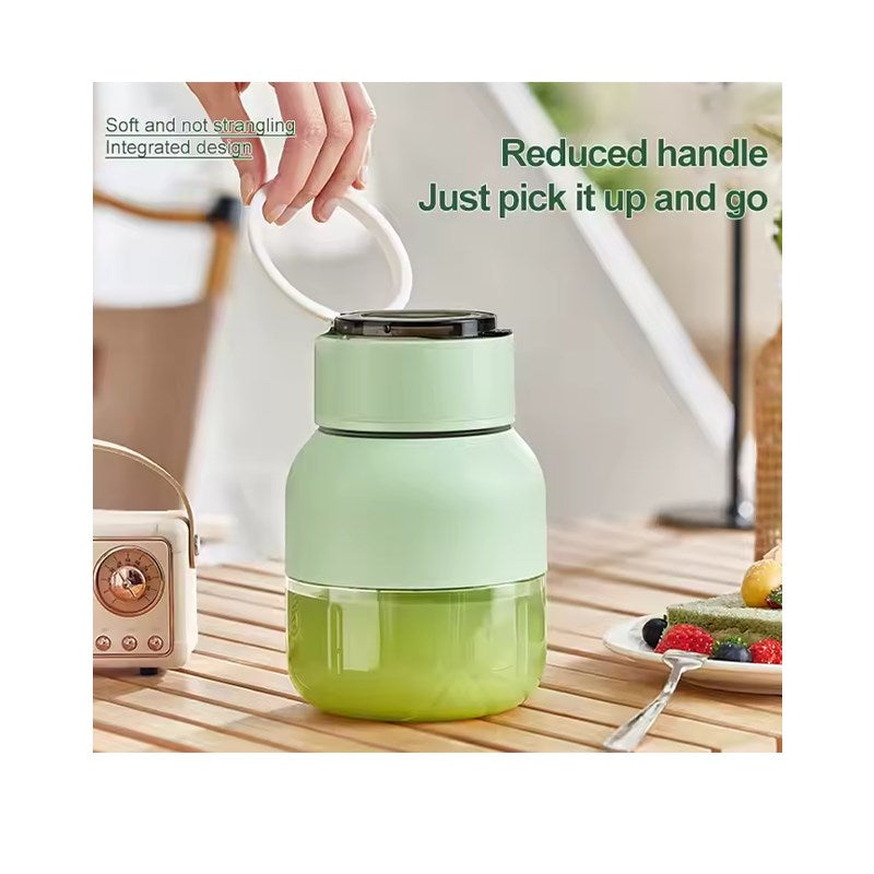 Portable Handheld USB Rechargeable Electric Juicer, Blender 800 ml - Green