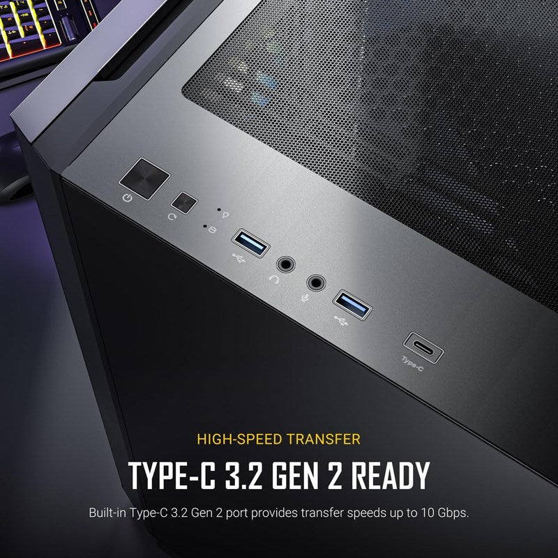 Antec P20C ARGB E-ATX Mid Tower Gaming PC Case - Black (3 ARGB Fans Included)