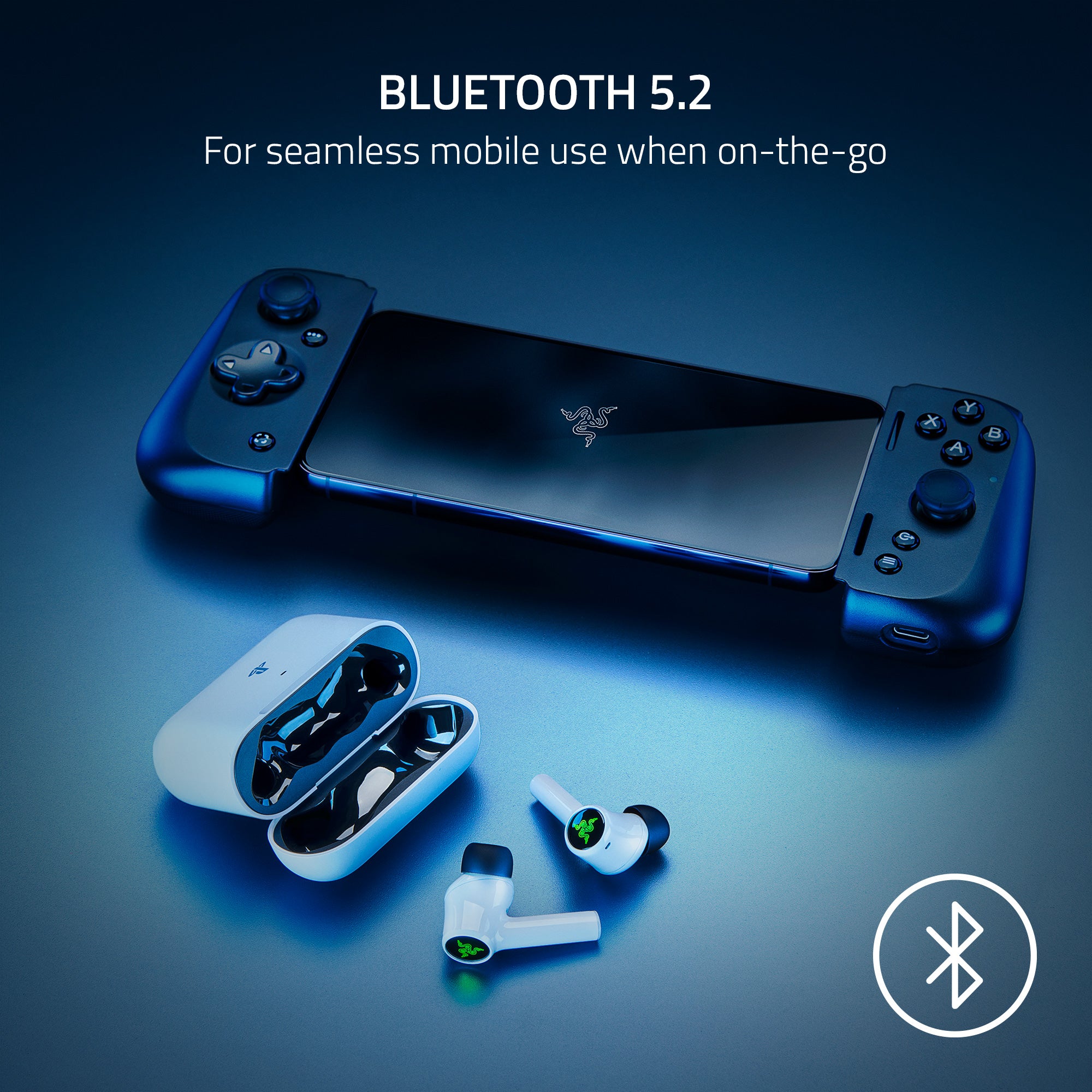 Razer Hammerhead HyperSpeed - PlayStation Licensed Wireless Multi-Platform Gaming Earbuds - White