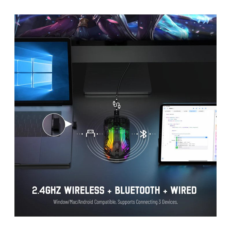 ATTACK SHARK X2 Wireless Tri-Mode (2.4Ghz/BT 5.0/USB-C) Gaming Mouse