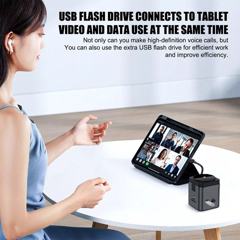 8 in 1, USB C Magnetic Docking Station Wireless Charger 100W PD 4K, (Pack of 2)